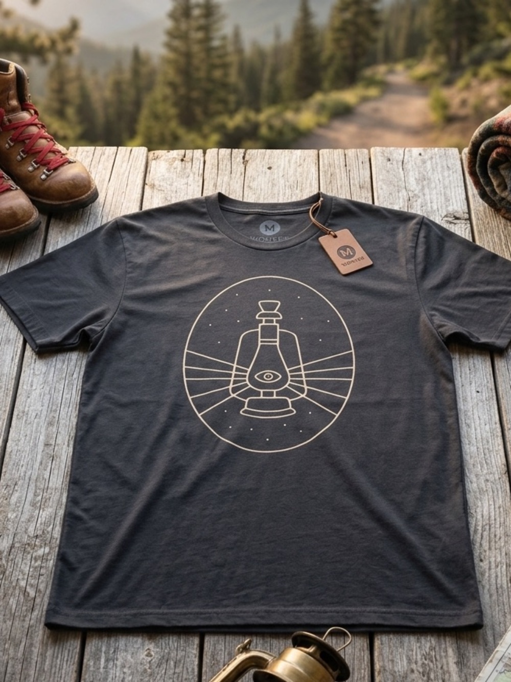 Men’s Black Lantern Graphic Short-Sleeve Tee by
